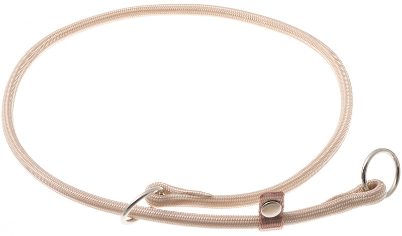 Ошейник-удавка VIPet круглый со стопором с 2 кольцами 6мм Слоновая кость, ВИПет