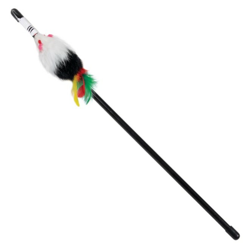 Дразнилка Triol Удочка мышка пушистая перья, Триол