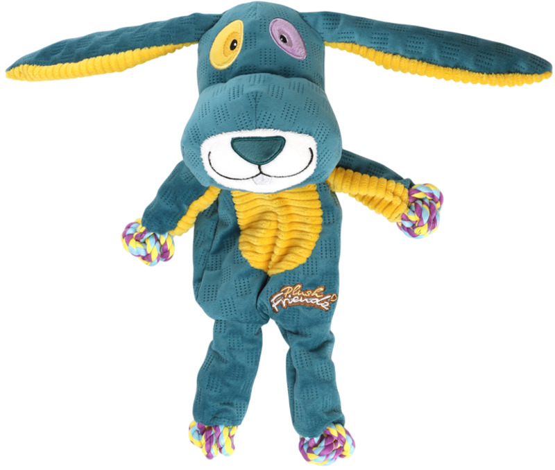 Игрушка ГиГви Plush Friendz для собак Заяц с веревкой, GiGwi