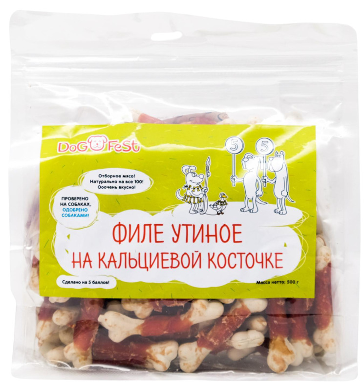 Лакомство Dog Fest Филе утиное на кальциевой косточке, Дог Фест