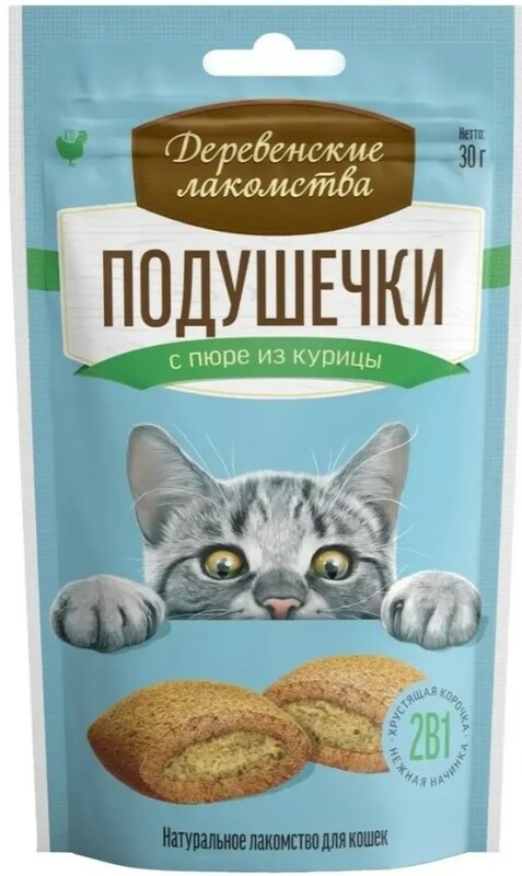 Деревенские Лакомства подушечки с пюре из курицы