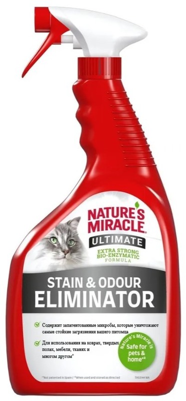 Спрей уничтожитель пятен и запахов Nature's Miracle для кошек c максимальным эффектом, Нейчерс Миракл