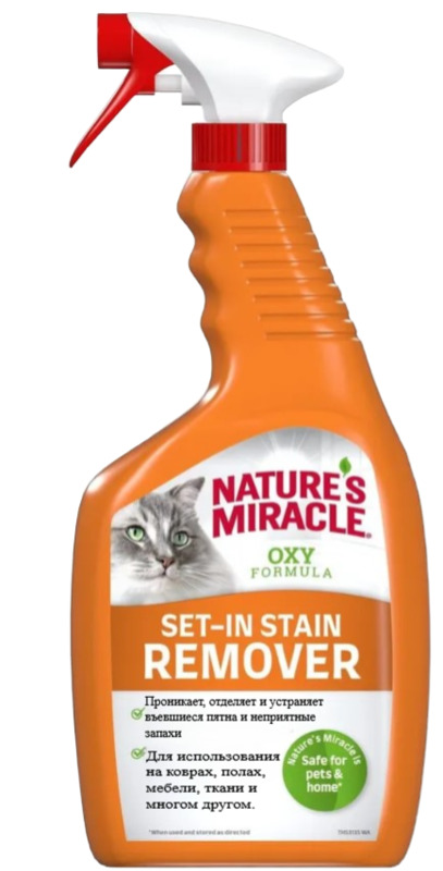 Спрей уничтожитель пятен и запахов Nature's Miracle для кошек универсальный с ароматом дыни, Нейчерс Миракл