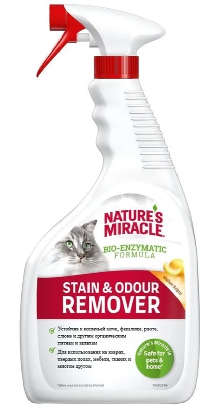 Спрей уничтожитель пятен и запахов Nature's Miracle для кошек универсальный с ароматом дыни, Нейчерс Миракл
