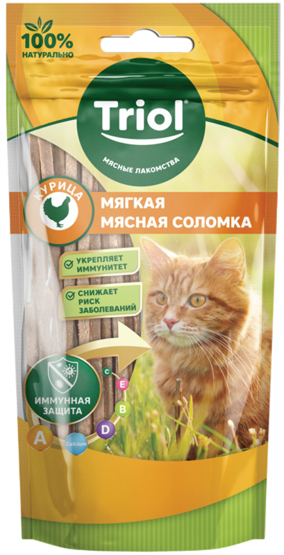 Triol Мягкая соломка из курицы для кошек, Триол
