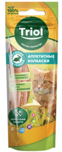 Аппетитные колбаски для кошек Триол из кролика с курицей, Triol 