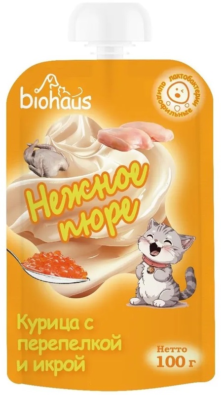 Biohaus Нежное пюре Курица с перепелкой и икрой, Биохаус