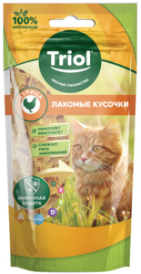 Лакомство для кошек Триол Лакомые кусочки из курицы, Triol
