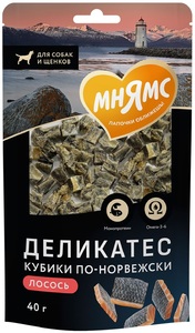 Деликатес Мнямс Лакомство для собак Кубики по-норвежски для собак