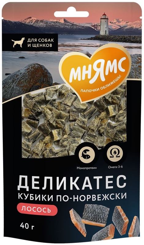 Деликатес Мнямс Лакомство для собак Кубики по-норвежски для собак