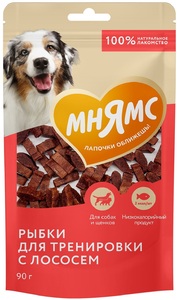 Лакомство Мнямс на каждый день для собак Рыбки для тренировки из лосося