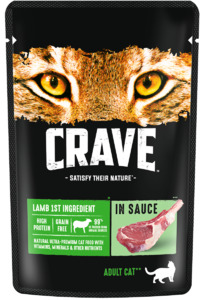 Пауч CRAVE для кошек Ягнёнок в соусе, КРЕЙВ