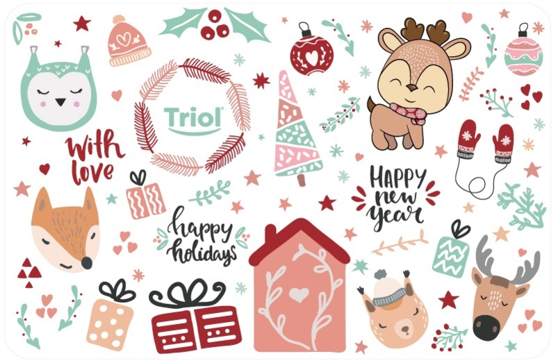 Коврик Триол под миску Праздник NEW YEAR, Triol