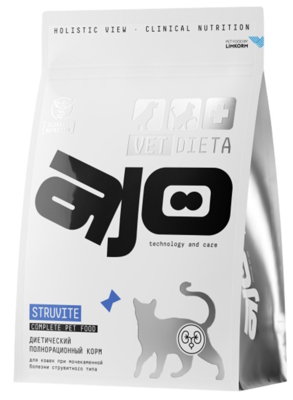 Корм Айо Вет для кошек при мочекаменной болезни струвитного типа, AJO VET