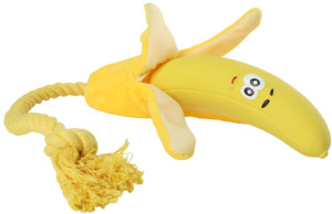 Игрушка Триол для собак из латекса Банан с веревкой, Triol