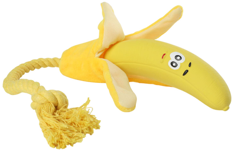 Игрушка Триол для собак из латекса Банан с веревкой, Triol