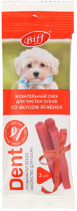 Бифф Снек Дент для чистки зубов со вкусом ягненка для собак мини пород