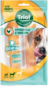 Лакомство Triol Dental Трубочки жевательные с мясом курицы, Триол