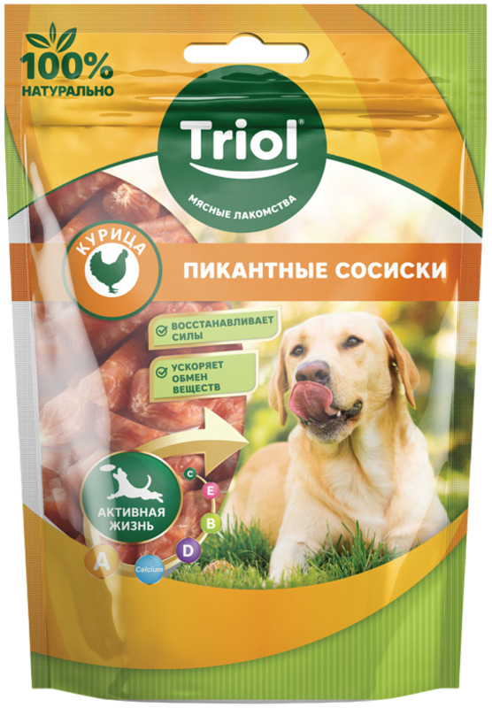 Лакомство Triol Пикантные сосиски из курицы, Триол