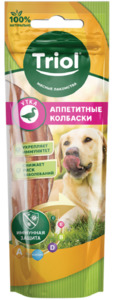 Аппетитные колбаски для собак Триол из утки, Triol