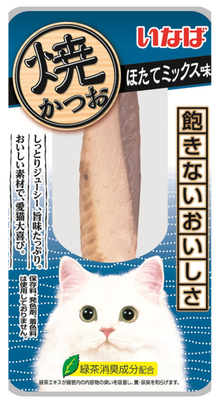 Лакомство Инаба Яки для кошек филе тунца со вкусом морского гребешка, Inaba Yaki