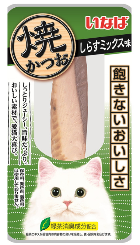 Лакомство Инаба Яки для кошек филе тунца со вкусом ширасу, Inaba Yaki