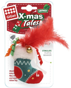 Игрушка мягкая ГиГви X-mas Tales для кошек Праздничный сапожок, GiGwi