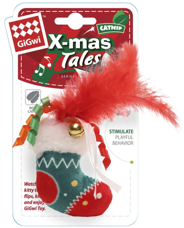 Игрушка мягкая ГиГви X-mas Tales для кошек Праздничный сапожок, GiGwi