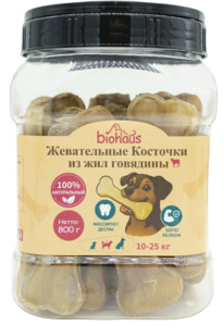 Biohaus Жевательные косточки из жил говядины L, Биохаус