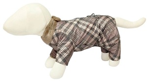 Комбинезон Оссо демисезонный на меху бежевый в клетку девочка, Osso