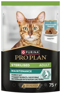 Пауч Про План для стерилизованных кошек Океаническая рыба паштет, Pro Plan