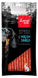 Колбаса ТитБит Дикий Зов с мясом зайца и морошкой для собак, TitBit