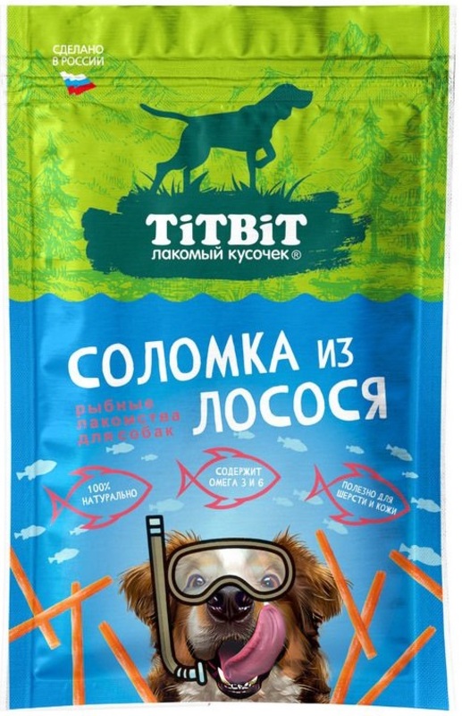 Лакомство ТитБит соломка из лосося для собак, TitBit