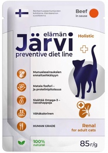 Пауч Ярви Ренал для кошек для профилактики заболеваний почек соус Говядина, Jarvi diet line Renal