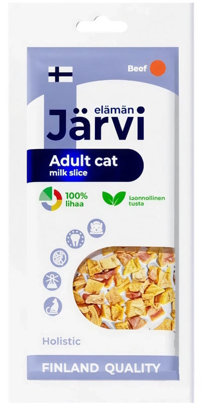 Вяленое лакомство Ярви молочный ломтик из говядины для взрослых кошек, Jarvi