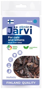 Вяленое лакомство Ярви кусочки печени для котят и кошек Утка, Jarvi