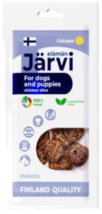 Вяленое лакомство Ярви слайсы из курицы для собак и щенков всех пород, Jarvi