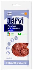 Вяленое лакомство Ярви слайсы из телятины для собак и щенков всех пород, Jarvi