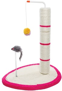 Когтеточка Триол из сизаля с мышкой на пружине и шариком "Столбик №205", Triol