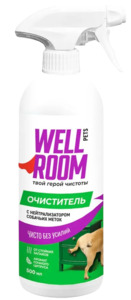Очиститель с нейтрализатором запаха Велрум против меток собак, цитрус, Wellroom