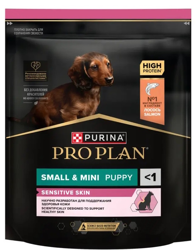 Про План для щенков мелких пород с чувствительной кожей, Лосось, Pro Plan
