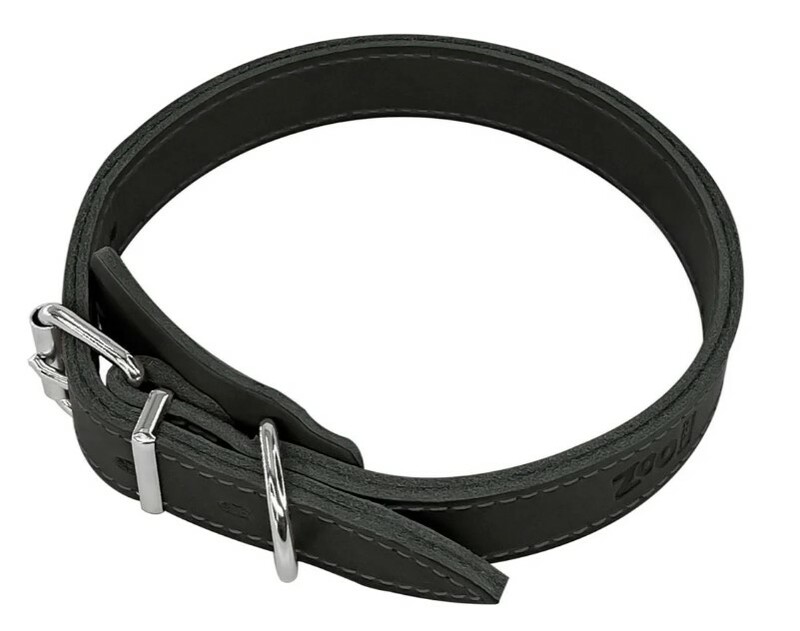 Ошейник ZooOne из натуральной кожи 2-х слойный 40-50 см, ЗооВан