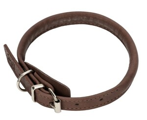 Ошейник ZooOne из натуральной кожи круглый 22-28 см, ЗооВан