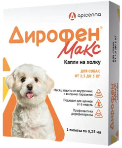 Дирофен Макс Апиценна пипетка для собак, Apicenna