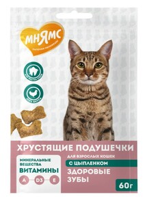 Мнямс Хрустящие подушечки Здоровые зубы с цыпленком
