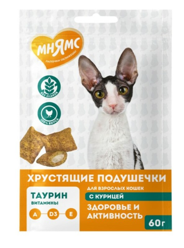 Мнямс Хрустящие подушечки Здоровье и активность с курицей