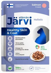 Пауч Jarvi для здоровой кожи и шерсти кусочки в соусе Лосось, Ярви 
