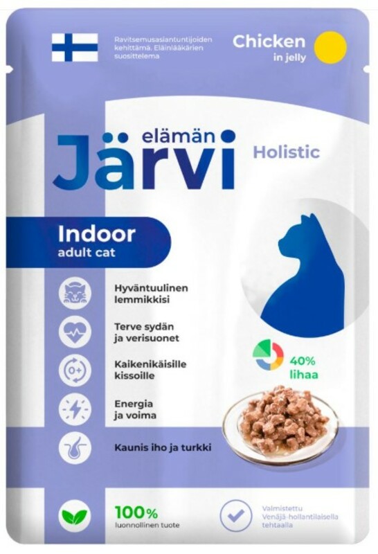 Пауч Jarvi для домашних кошек кусочки в желе Курица, Ярви