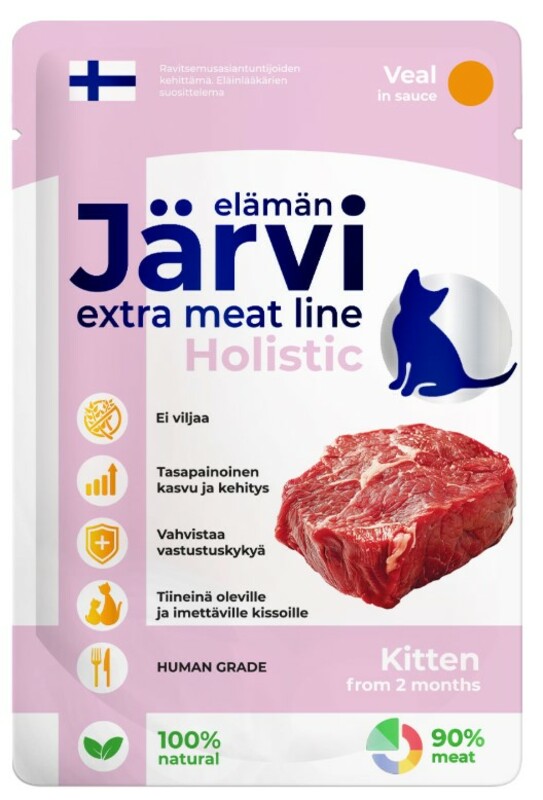 Пауч Jarvi Extra meat line для котят кусочки в соусе Телятина, Ярви