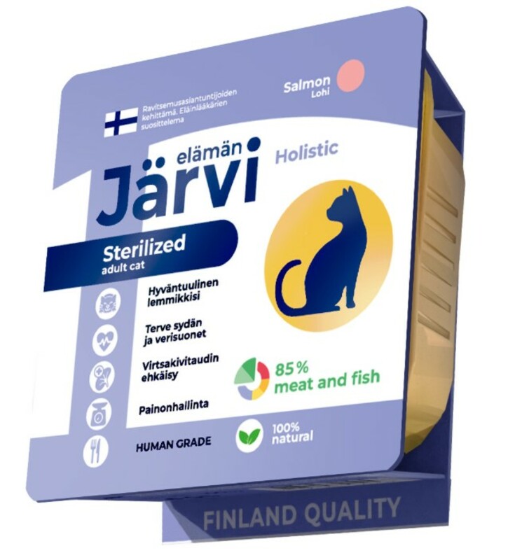Мясной паштет с лососем Jarvi для кастрированных и стерилизованных кошек, Ярви 